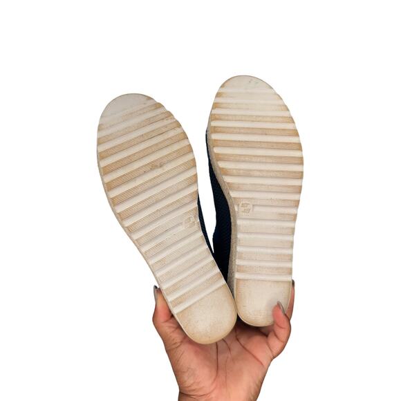 Charleston Shoe Co. Navy Charleston Linen Espadrille Milly Platform Ankle Boot - Picture 8 of 8